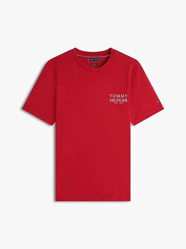 Tricou din bumbac slub cu logo grafic pe spate Tricou din bumbac slub cu logo grafic pe spate