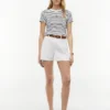 Tricou Favorite cu dungi și logo mini steag Tricou Favorite cu dungi și logo mini steag