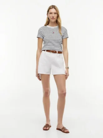 Tricou Favorite cu dungi și logo mini steag