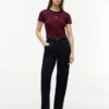 Tricou Favorite cu dungi și logo mini steag