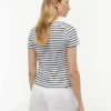 Tricou Favorite cu dungi și logo mini steag Tricou Favorite cu dungi și logo mini steag