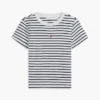 Tricou Favorite cu dungi și logo mini steag Tricou Favorite cu dungi și logo mini steag