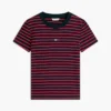 Tricou Favorite cu dungi și logo mini steag