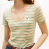 Tricou Favorite cu guler în V și dungi Tricou Favorite cu guler în V și dungi