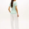 Tricou Favorite cu guler în V și dungi Tricou Favorite cu guler în V și dungi
