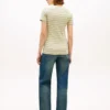 Tricou Favorite cu guler în V și dungi Tricou Favorite cu guler în V și dungi