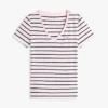 Tricou Favorite cu guler în V și dungi