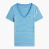 Tricou Favorite cu guler în V și dungi Tricou Favorite cu guler în V și dungi