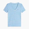 Tricou Favorite cu guler în V și dungi Tricou Favorite cu guler în V și dungi