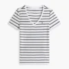Tricou Favorite cu guler în V și dungi Tricou Favorite cu guler în V și dungi