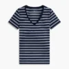 Tricou Favorite cu guler în V și dungi Tricou Favorite cu guler în V și dungi