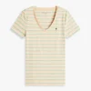 Tricou Favorite cu guler în V și dungi Tricou Favorite cu guler în V și dungi