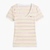 Tricou Favorite cu guler în V și dungi Tricou Favorite cu guler în V și dungi