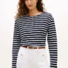 Tricou Henley din bumbac interlock cu croială lejeră