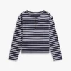 Tricou Henley din bumbac interlock cu croială lejeră