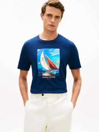 Tricou Hilfiger cu imprimeu foto Sailing