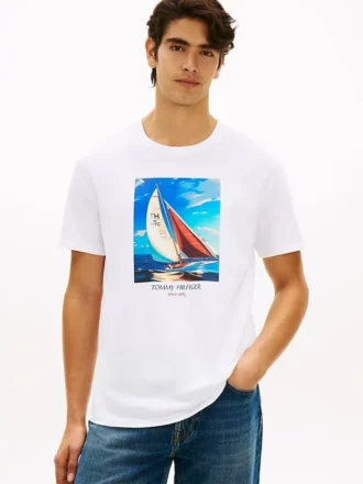 Tricou Hilfiger cu imprimeu foto Sailing