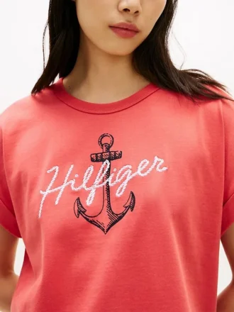 Tricou Hilfiger cu logo Anchor și mâneci dolman