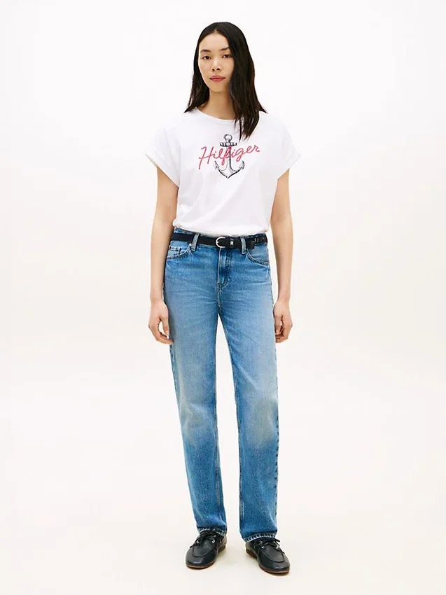 Tricou Hilfiger cu logo Anchor și mâneci dolman Tricou Hilfiger cu logo Anchor și mâneci dolman