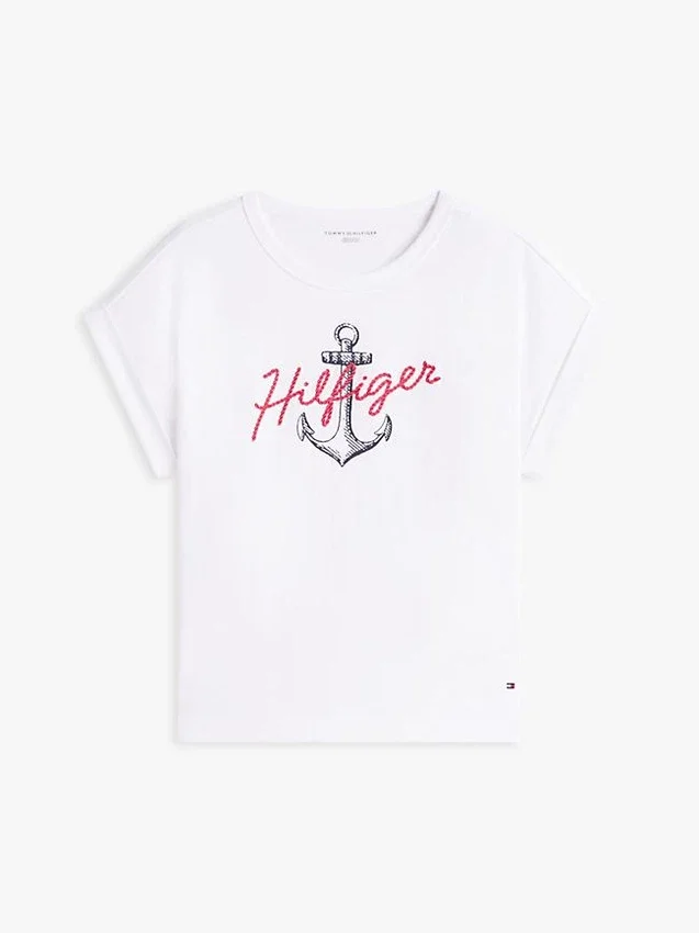 Tricou Hilfiger cu logo Anchor și mâneci dolman Tricou Hilfiger cu logo Anchor și mâneci dolman