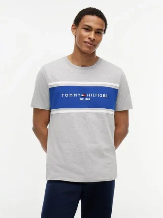 Tricou Hilfiger cu logo și dungi
