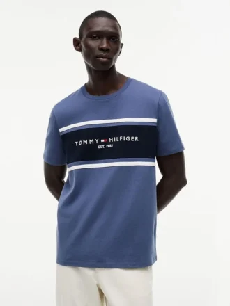 Tricou Hilfiger cu logo și dungi