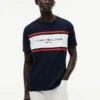 Tricou Hilfiger cu logo și dungi Tricou Hilfiger cu logo și dungi