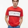 Tricou Hilfiger cu logo și dungi Tricou Hilfiger cu logo și dungi