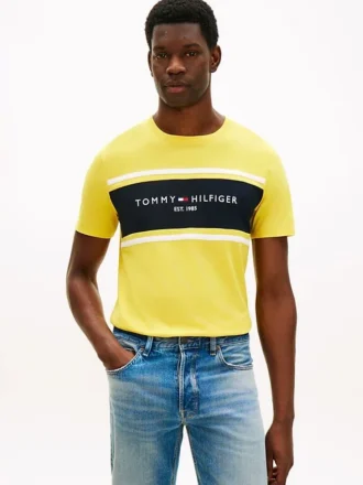 Tricou Hilfiger cu logo și dungi