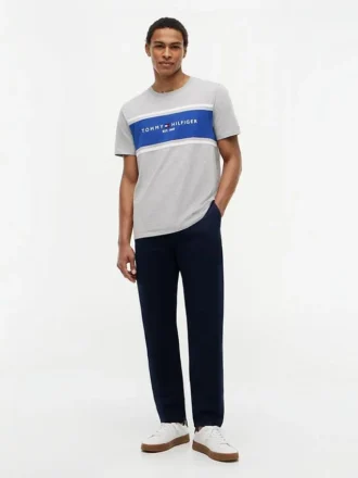 Tricou Hilfiger cu logo și dungi