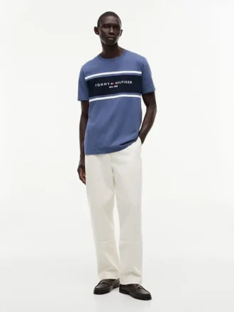 Tricou Hilfiger cu logo și dungi