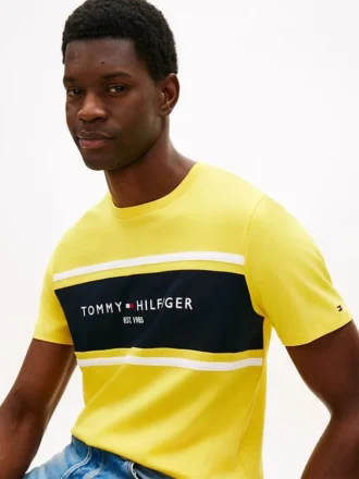 Tricou Hilfiger cu logo și dungi