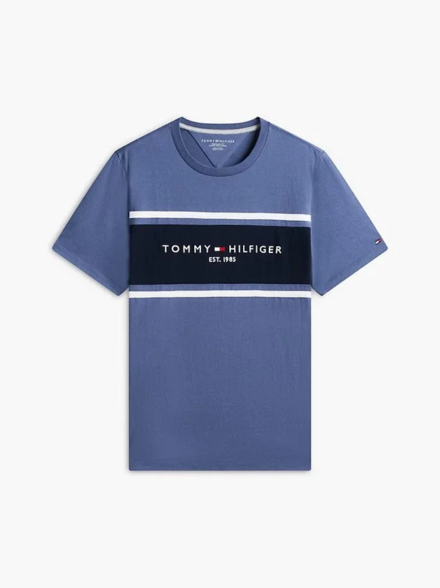Tricou Hilfiger cu logo și dungi Tricou Hilfiger cu logo și dungi