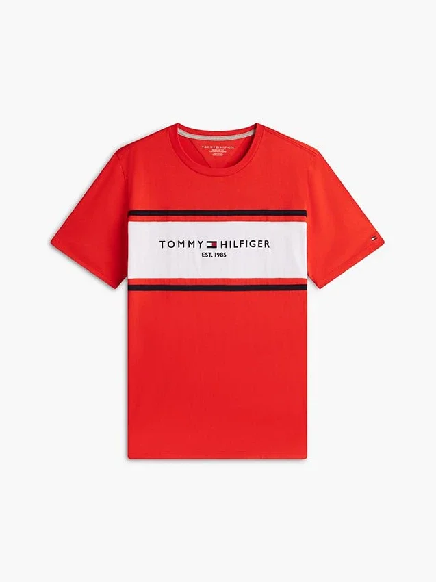 Tricou Hilfiger cu logo și dungi Tricou Hilfiger cu logo și dungi
