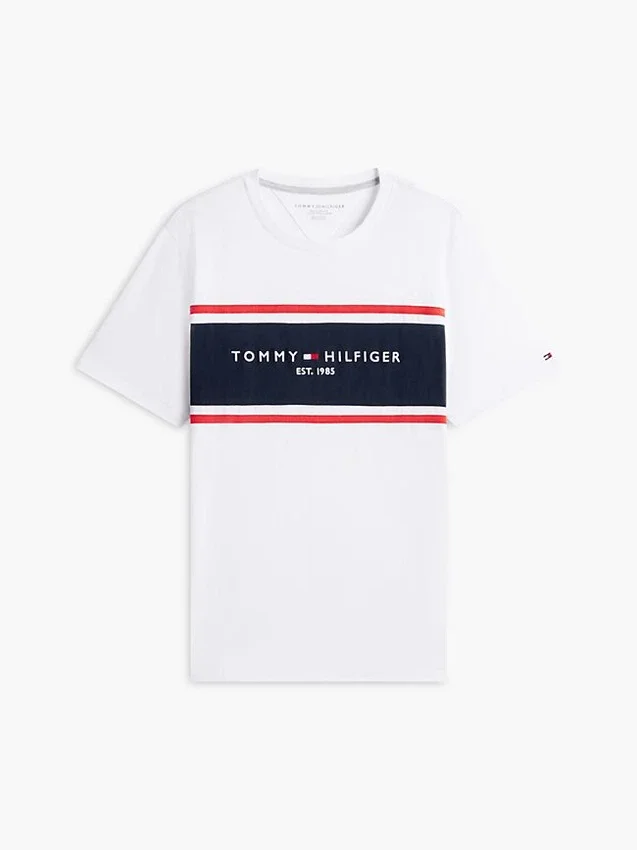 Tricou Hilfiger cu logo și dungi Tricou Hilfiger cu logo și dungi