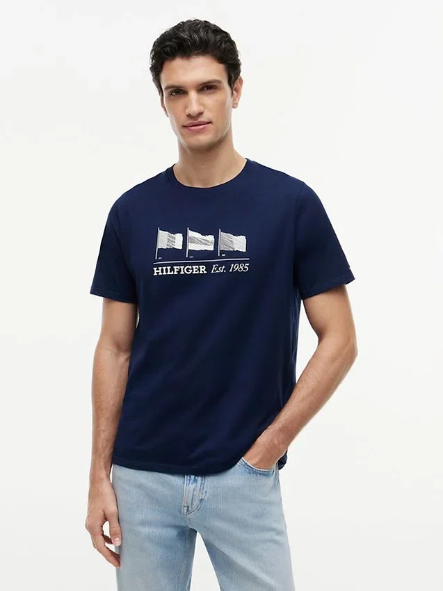 Tricou Hilfiger cu logo multi-steag Tricou Hilfiger cu logo multi-steag