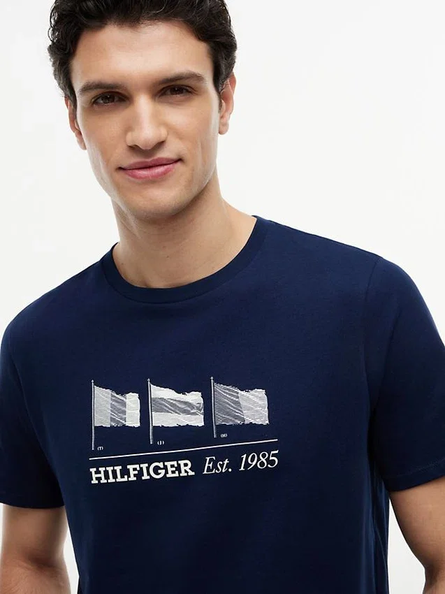 Tricou Hilfiger cu logo multi-steag Tricou Hilfiger cu logo multi-steag