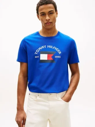 Tricou Hilfiger cu steagul de navigație