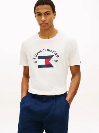 Tricou Hilfiger cu steagul de navigație