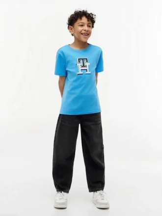 Tricou multicolor cu monogramă pentru copii