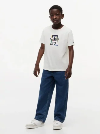 Tricou multicolor cu monogramă pentru copii