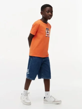 Tricou multicolor cu monogramă pentru copii