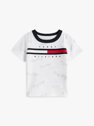 Tricou pentru bebeluși cu logo-ul Signature Flag Stripe