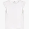 Tricou pentru copii cu broderie și mâneci fluturate Tricou pentru copii cu broderie și mâneci fluturate