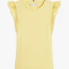 Tricou pentru copii cu broderie și mâneci fluturate Tricou pentru copii cu broderie și mâneci fluturate