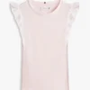 Tricou pentru copii cu broderie și mâneci fluturate