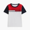 Tricou pentru copii cu dungi colorate și steag Tricou pentru copii cu dungi colorate și steag