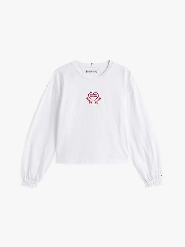 Tricou pentru copii cu logo brodat în formă de inimă Tricou pentru copii cu logo brodat în formă de inimă