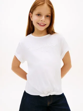 Tricou pentru copii cu logo Hilfiger și cravate în față