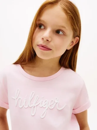 Tricou pentru copii cu logo Hilfiger și cravate în față